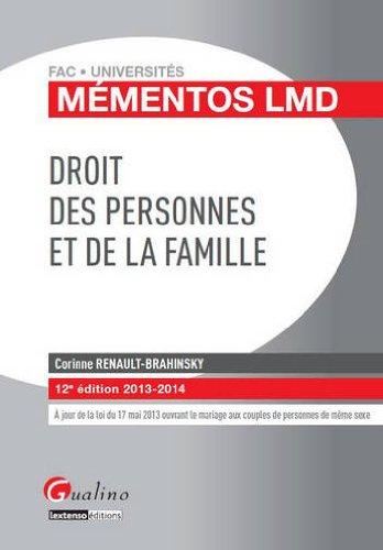 Droit des personnes et de la famille : 2013-2014