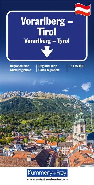 Vorarlberg - Tirol - Südtirol Regionalkarte 1: 175 000: Regionalkarte Österreich 1:175 000 (Kümmerly+Frey Regionalkarten)