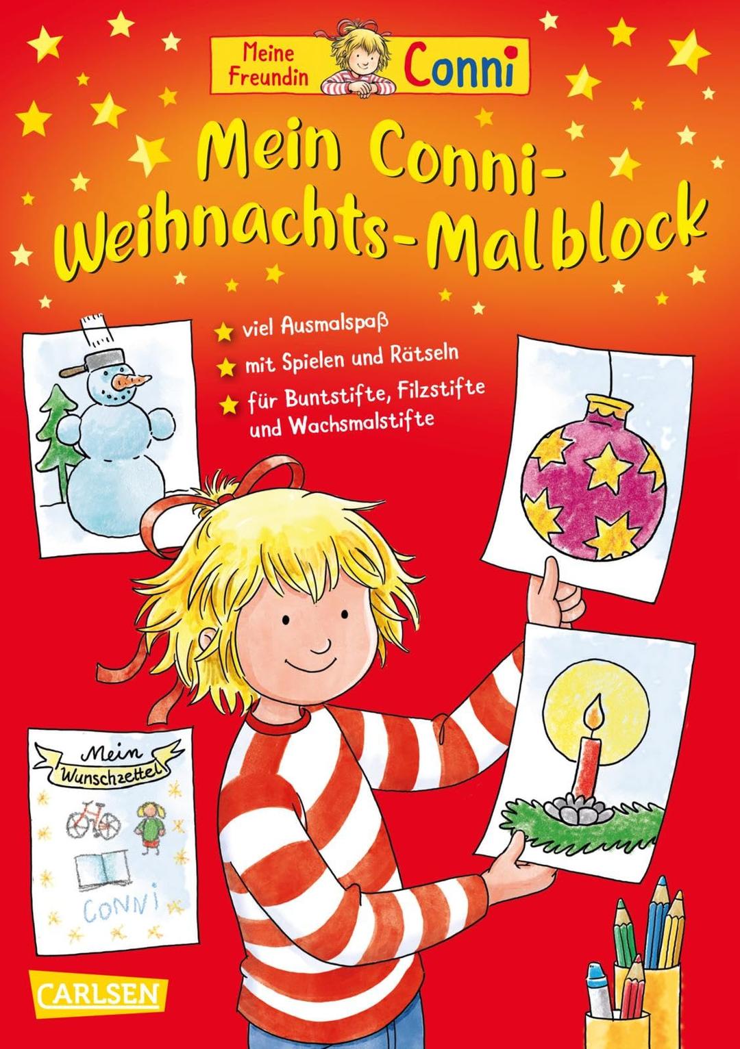 Mein Conni Weihnachts-Malblock: Mit großflächigen Ausmalbildern, Spielen und Bastelvorlagen für Kindergartenkinder ab 3 Jahren für die Adventszeit und Weihnachten