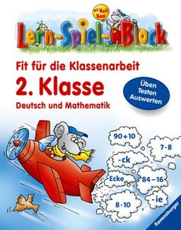 Lern-Spiel-Block mit Maxi Maus: Fit für die Klassenarbeit (2. Klasse): Deutsch und Mathematik