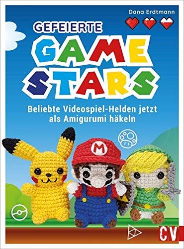 Gefeierte Gamestars häkeln. Beliebte Videospiel-Helden als Amigurumi. Mit Anleitungen von Dana Erdtmann jetzt die Klassiker der beliebten Videospiele häkeln. Häkelfiguren für Gaming-Fans.