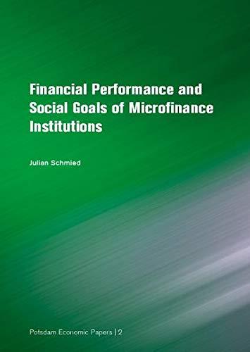 Financial performance and social goals of microfinance institutions (Potsdam Economic Papers)