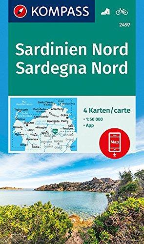 Sardinien Nord, Sardegna Nord: 4 Wanderkarten 1:50000 im Set inklusive Karte zur offline Verwendung in der KOMPASS-App. Fahrradfahren. (KOMPASS-Wanderkarten, Band 2497)