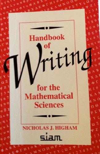 Handbook of Writing for the Mathematical Sciences