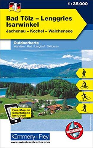 Bad Tölz, Lenggries, Isarwinkel, Jachenau, Kochel, Walchensee: Nr. 4, Outdoorkarte Deutschland, 1:35 000, Mit kostenlosem Download für Smartphone (Kümmerly+Frey Outdoorkarten Deutschland)