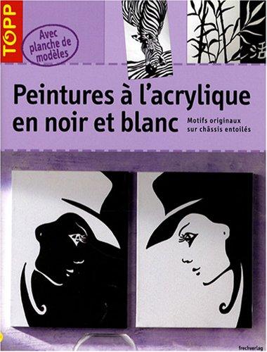 Peintures à l'acrylique en noir et blanc : motifs originaux sur châssis entoilés