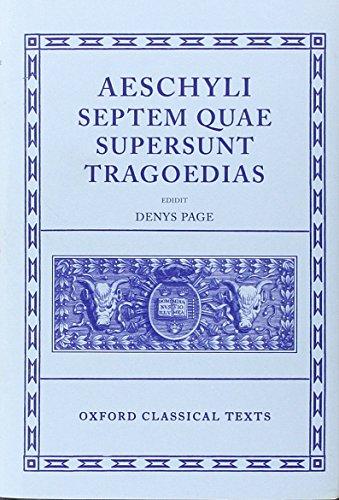 Septem Quae Supersunt Tragoediae: Septem Quae Supersunt Tragoedias (Oxford Classical Texts)