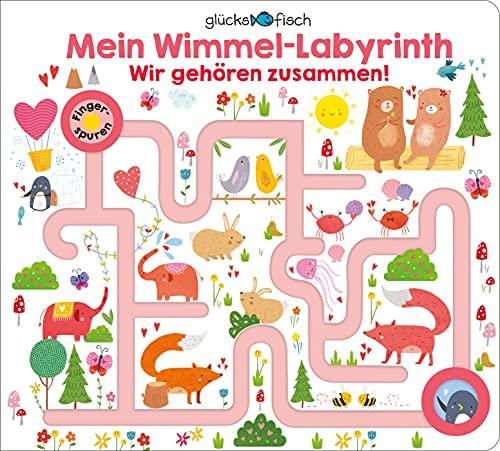 Glücksfisch: Mein Wimmel-Labyrinth: Wir gehören zusammen!: Fingerspurenbuch ab 2 Jahren