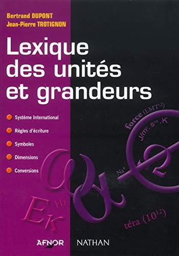 Lexique des unités et grandeurs