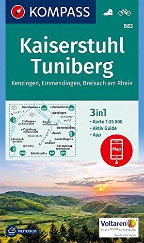 Kaiserstuhl, Tuniberg, Kenzingen, Emmendingen, Breisach am Rhein: 3in1 Wanderkarte 1:25000 mt Aktiv Guide inklusive Karte zur offline Verwendung in ... (KOMPASS-Wanderkarten, Band 883)