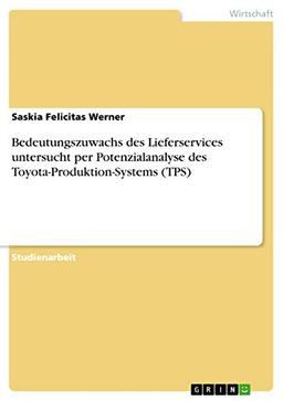 Bedeutungszuwachs des Lieferservices untersucht per Potenzialanalyse des Toyota-Produktion-Systems (TPS)