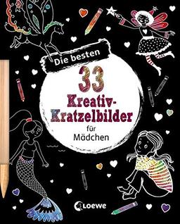 Die besten 33 Kreativ-Kratzelbilder für Mädchen: Kritz-Kratz-Beschäftigung für Kinder ab 5 Jahre (Kreativ-Kratzelbuch)