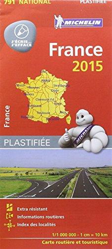 Michelin Frankreich 2015 (plastifiziert): Straßen- und Tourismuskarte 1:1.000.000 (Michelin Nationalkarte)