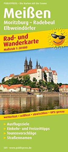 Meißen, Moritzburg - Radebeul - Elbweindörfer: Rad- und Wanderkarte mit Ausflugszielen, Einkehr- & Freizeittipps, wetterfest, reissfest, abwischbar, GPS-genau. 1:30000