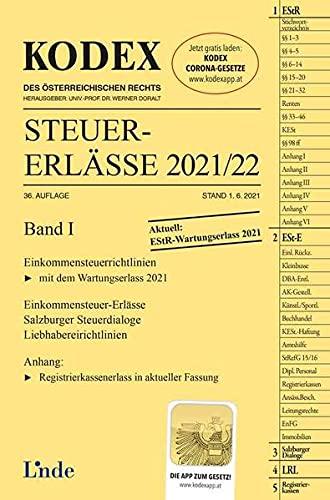 KODEX Steuer-Erlässe 2021/22, Band I (Kodex des Österreichischen Rechts)