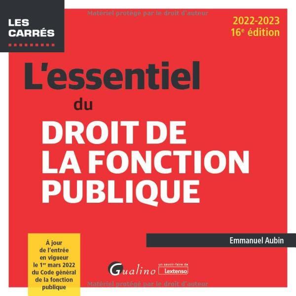 L'essentiel du droit de la fonction publique : 2022-2023