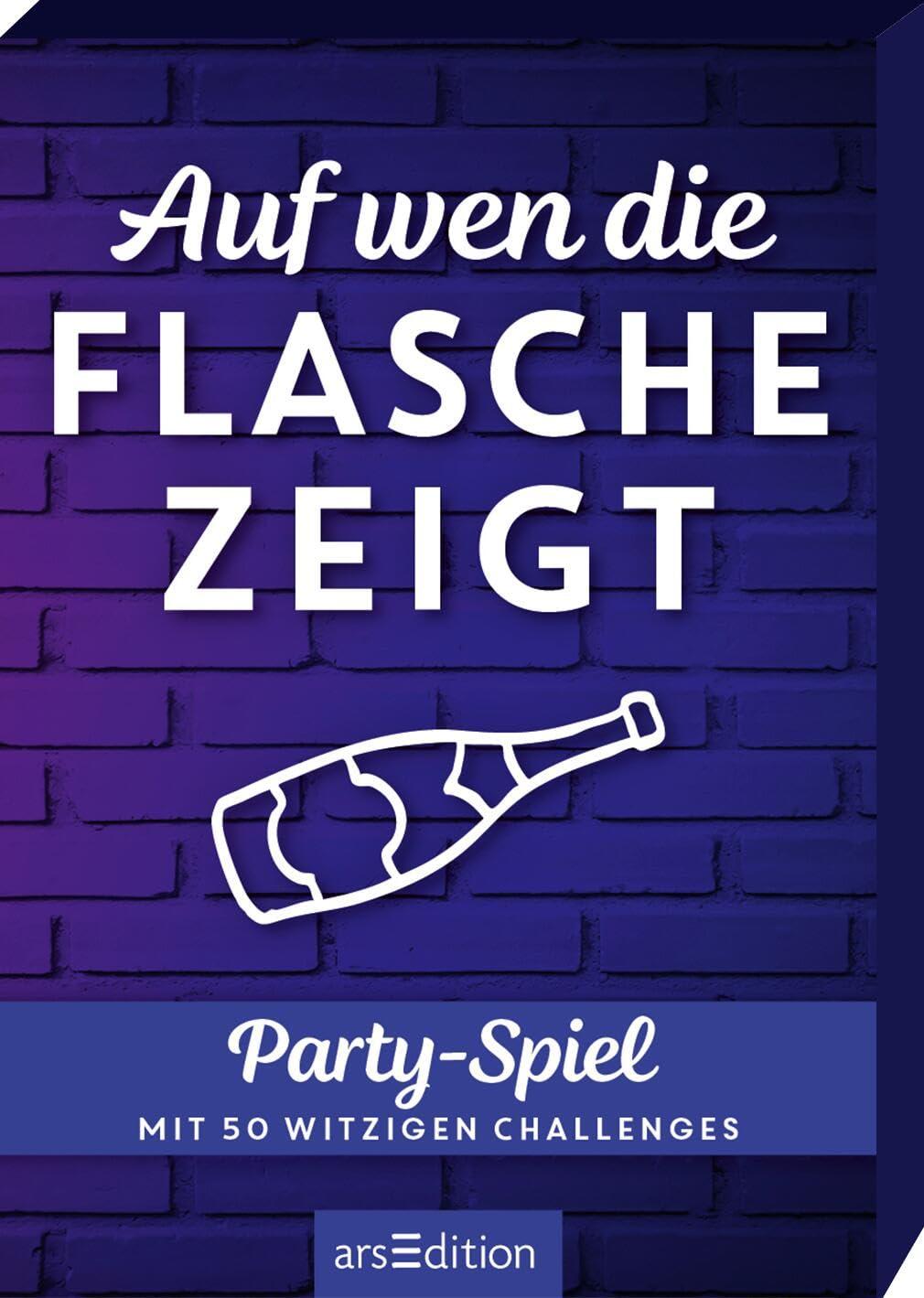 Auf wen die Flasche zeigt: Partyspiel mit 50 witzigen Challenges | Kartenbox mit superlustigen Aufgaben zum Flaschendrehen