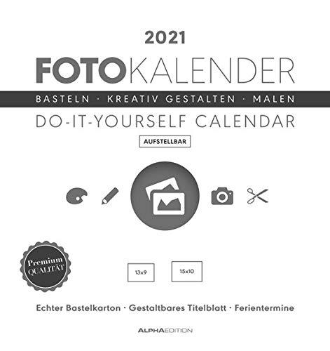 Foto-Bastelkalender weiß 2021 - aufstellbar - Do it yourself calendar 16x17 cm - datiert - Kreativkalender - Foto-Kalender - Alpha Edition