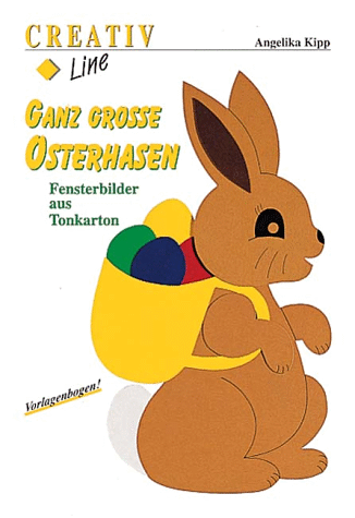 Ganz große Osterhasen. Fensterbilder aus Tonkarton.