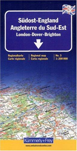 Kümmerly & Frey Karten, Südost-England: Straßenkarte. Blatt 3. Offizielle Karte der Automobile Association (AA). Mit Sehenswürdigkeiten, Index und Stadtplänen