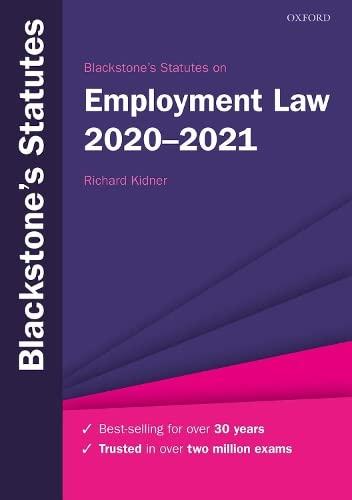 Blackstone's Statutes on Employment Law 2020-2021 (Blackstone's Statute Series)