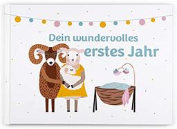 Dein wundervolles erstes Jahr: Ein Babyalbum über die schönsten Erlebnisse eines Babys im ersten Jahr. Erinnerungsalbum, Geschenkbuch zur Geburt.