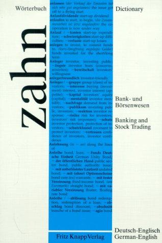 Wörterbuch für das Bank- und Börsenwesen, Band 1: Deutsch-Englisch