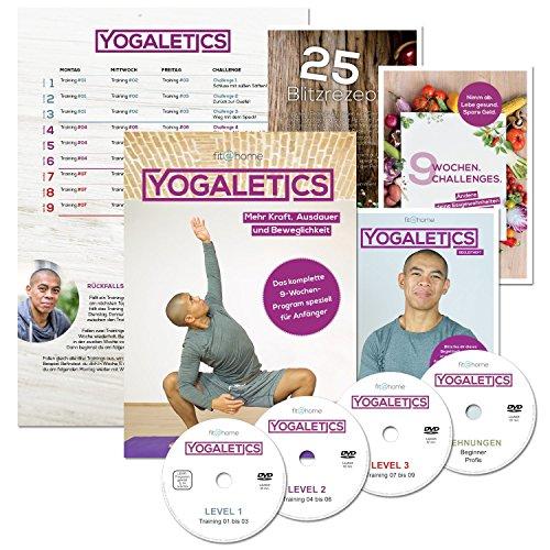 YOGALETICS: Premium Edition - Das 9-Wochen-Workout speziell für Anfänger (4 DVDs + 3 Booklets + 1 Poster + Online-Stream). Mehr Kraft, Ausdauer und Beweglichkeit durch einen Mix aus Fitness und Yoga. Bodyweight-Training ohne Geräte für Männer und Frauen