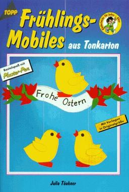 Frühlings- Mobiles aus Tonkarton. Bastelspaß mit Pluster- Pen.