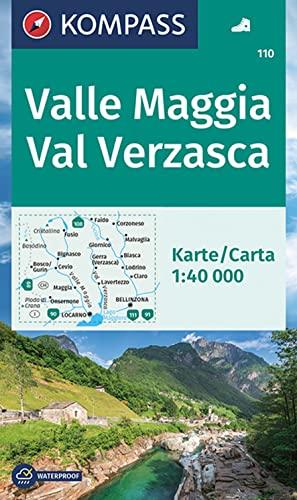 KOMPASS Wanderkarte 110 Valle Maggia, Val Verzasca 1:40000: markierte Wanderwege, Fahrradwege, Hütten und vielem mehr (KOMPASS-Wanderkarten, Band 110)