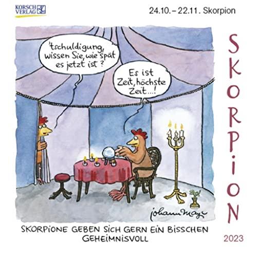 Skorpion Mini 2023: Sternzeichenkalender-Cartoon - Minikalender im praktischen quadratischen Format 10 x 10 cm.