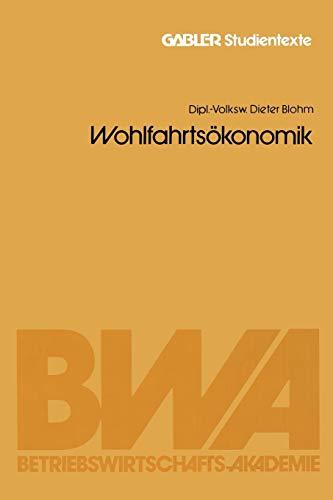 Wohlfahrtsökonomik (Gabler-Studientexte)