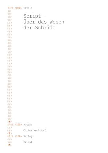 Script – Über das Wesen der Schrift