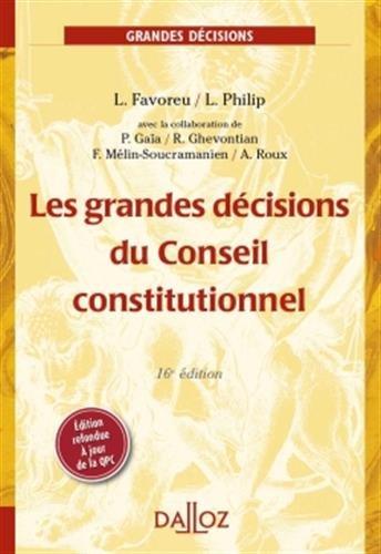 Les grandes décisions du Conseil constitutionnel