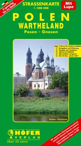 Höfer Straßenkarten, Polen, Wartheland: Posen, Gnesen. Mit separatem Ortsnamenverzeichnis- und Innenstadtplan von Posen/Poznan. 2-sprachig Deutsch/Polnisch bis ins Detail