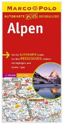 Marco Polo Autokarte plus Reiseguide Alpen 1:700 000