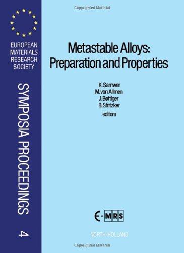 Metastable Alloys: Preparation and Properties (1988 European Materials Research Society Symposia Proceedings, Vol 4)