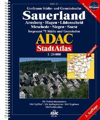 ADAC Stadtatlas Sauerland: Arnsberg, Hagen, Lüdenscheid, Meschede, Siegen, Soest. Grossraum Städte- und Gemeindeatlas. Insgesamt 71 Städte und Gemeinden. 1:20000. GPS-genau