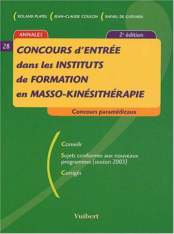 Concours d'entrée dans les instituts de formation en masso-kinésithérapie