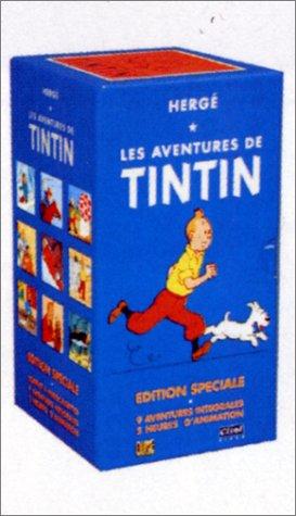 Les Aventures de Tintin - Coffret Bleu : 9 aventures intégrales - Les Aventures de Tintin au Tibet / Les Aventures de Tintin en Amérique / L'Etoile mystérieuse / Objectif Lune / On a marché sur la Lune / Les Cigares du Pharaon / Le Lotus bleu / Le Secret 