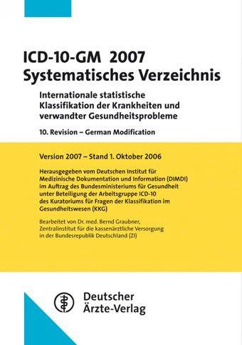 ICD-10-GM. Systematisches Verzeichnis. Version 2007