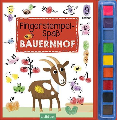 Fingerstempel-Spaß Bauernhof: Mit 9 Stempelfarben | Kreatives Malbuch mit Stempelkissen ab 4 Jahren