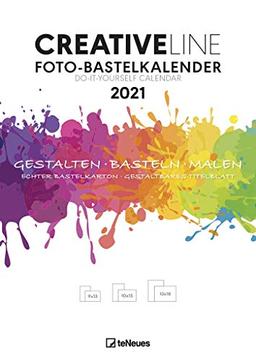 Foto-Bastelkalender weiß 2021 - Kreativ-Kalender - DIY-Kalender - Kalender-zum-basteln - 21x29,7 - datiert