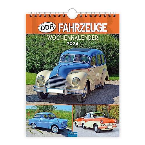 Trötsch Wochenkalender zum Hängen DDR Fahrzeuge 2024: Wandkalender