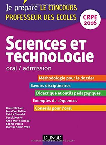 Sciences et technologie : oral, admission : CRPE 2016