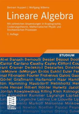 Lineare Algebra: Mit zahlreichen Anwendungen in Kryptographie, Codierungstheorie, Mathematischer Physik und Stochastischen Prozessen (German Edition)