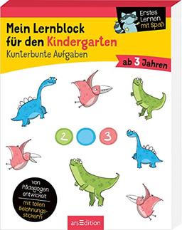 Mein Lernblock für den Kindergarten – Kunterbunte Aufgaben: Von Pädagogen entwickelt – mit tollen Belohnungsstickern – ab 3 Jahren | Übungen und Rätsel als Vorbereitung auf die Vorschule.