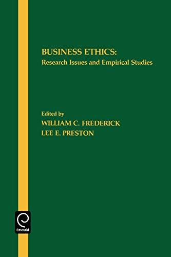 Business Ethics Pbk: Research Issues and Empirical Studies