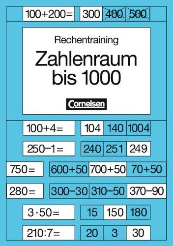 Rechentraining, Zahlenraum bis 1000: