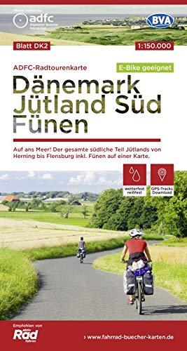 ADFC-Radtourenkarte DK2 Dänemark/Jütland Süd/ Fünen, 1:150.000, reiß- und wetterfest, GPS-Tracks Download, E-Bike geeignet: Auf ans Meer! Der gesamte ... einer Karte. (ADFC-Radtourenkarte 1:150000)